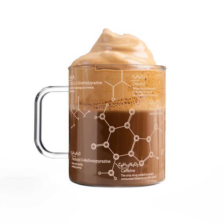 Greenline Goods - Wholesale Coffee Mug - Modern Glass Coffee Mug - 16 oz Tumbler Science of Coffee Glass (Set of 2)3