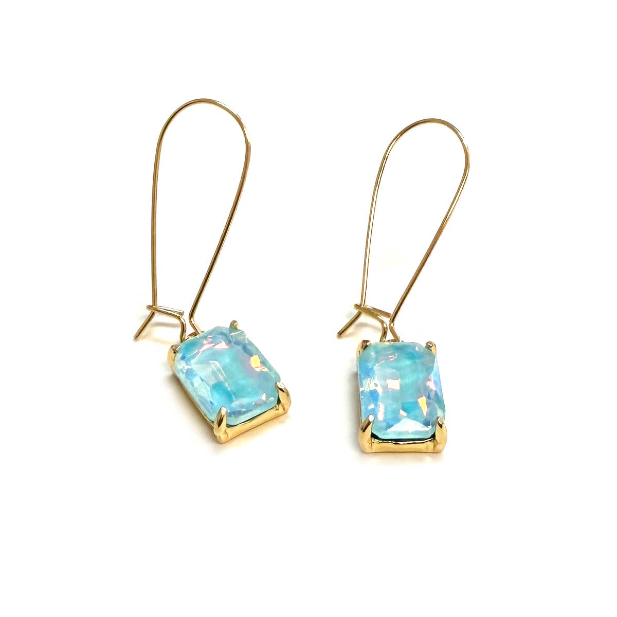 StarryNYC - Wholesale Dangle Earrings - Midi Rectangle Glass Bead with Kidney Wire Dangle Earrings22