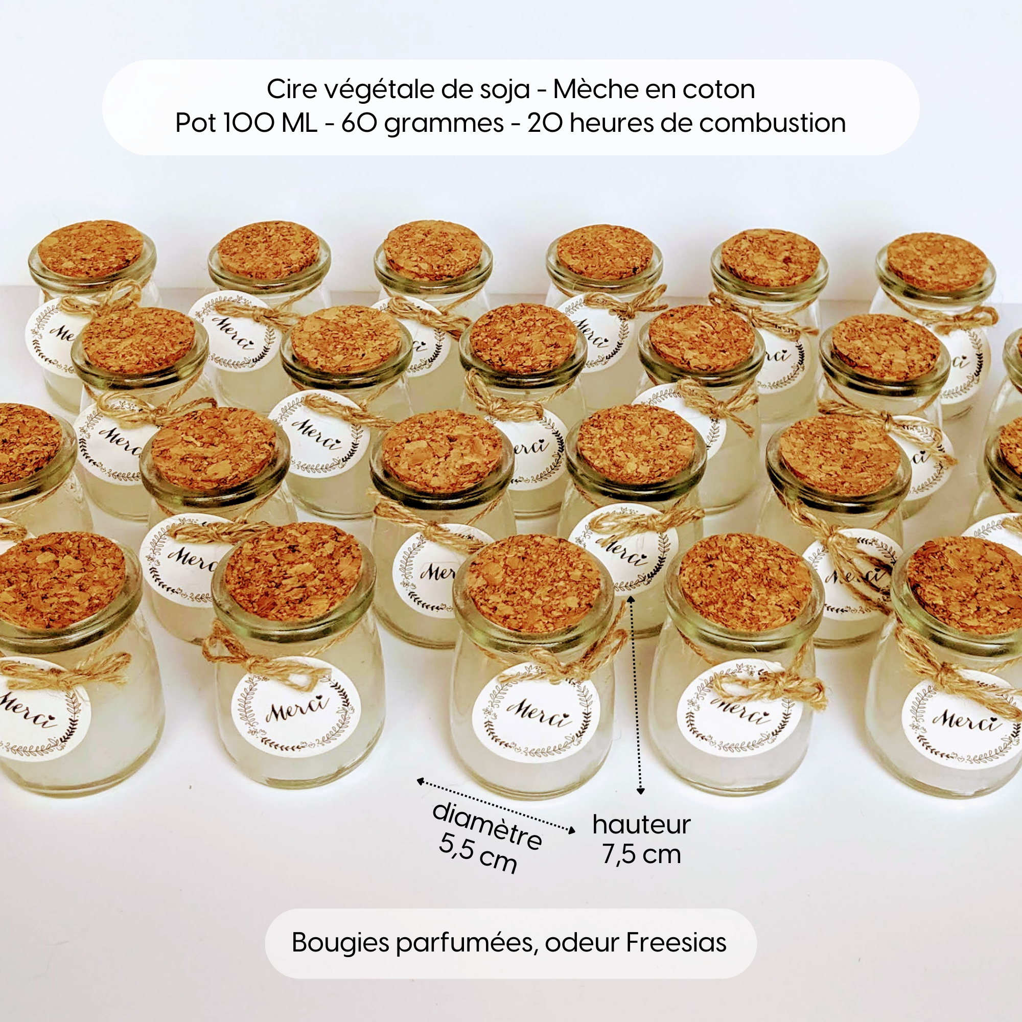 Te Whaka – wholesale Burkljus – Set med 24 MERCI-ljus | Gästgåvor för bröllop och konfirmation3