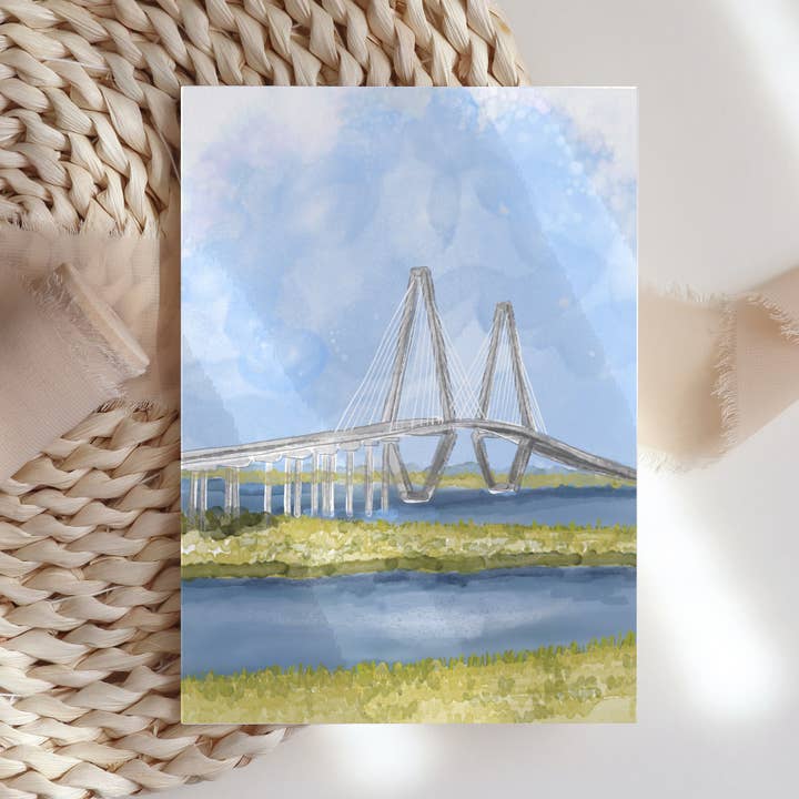Ravenel Bridge Notecard Set for wholesale by Dodeline Design