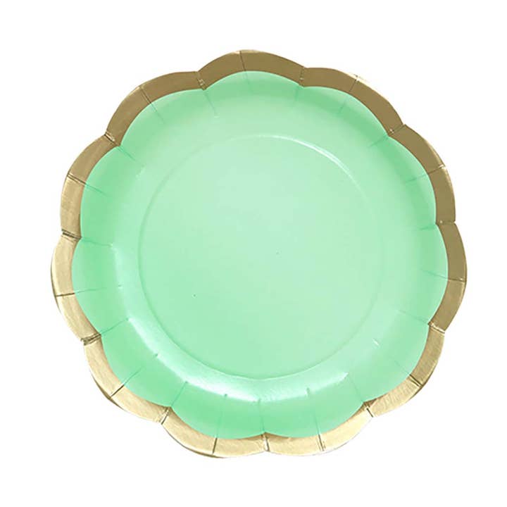 Pastel Green Cardboard Round Plate Set (8 count) for wholesale by MI FIESTA
