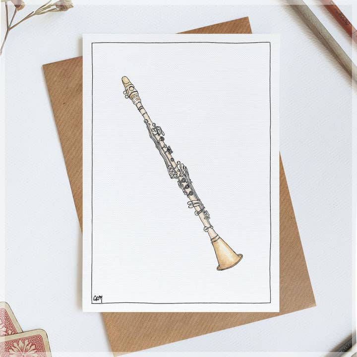Erlenmeyer - Wholesale Everyday Greeting Card - Clarinet Everyday Greeting Card by Avi Gray