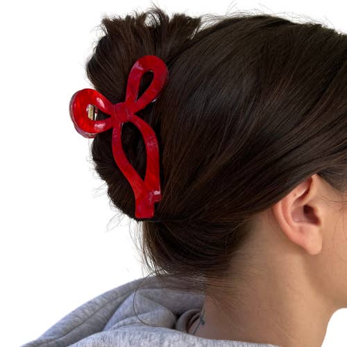 Red Bow Claw Clip for wholesale by Ivy + Cloth