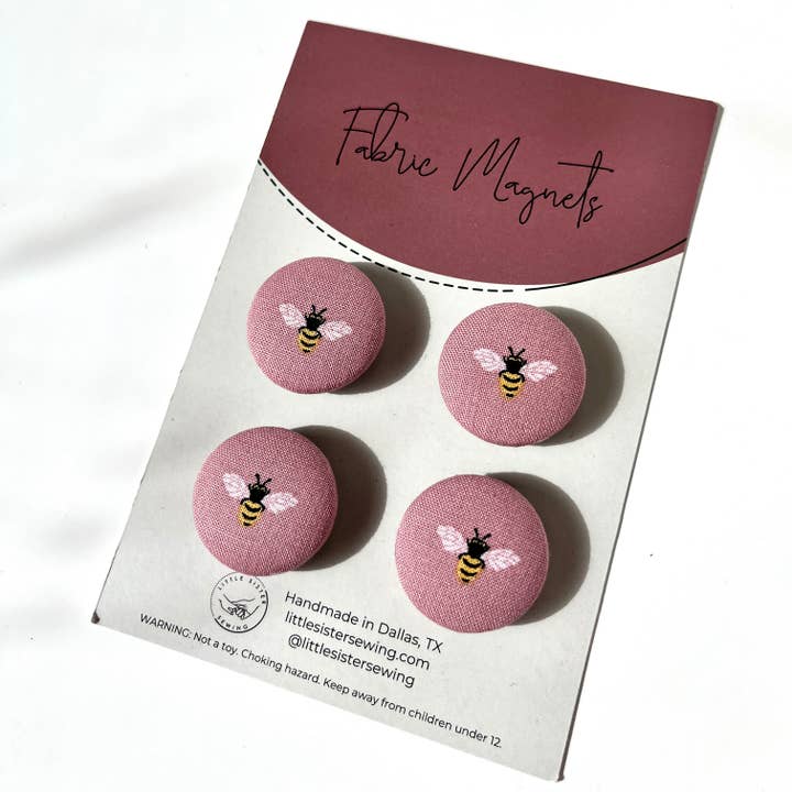 Fabric Magnets | Bees for wholesale by Little Sister Sewing