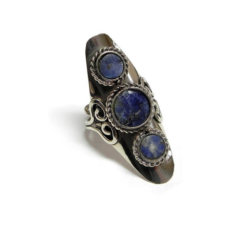 Pichincha - Wholesale Cocktail/Statement Ring - Triple Stone Adjustable Metal Ring5