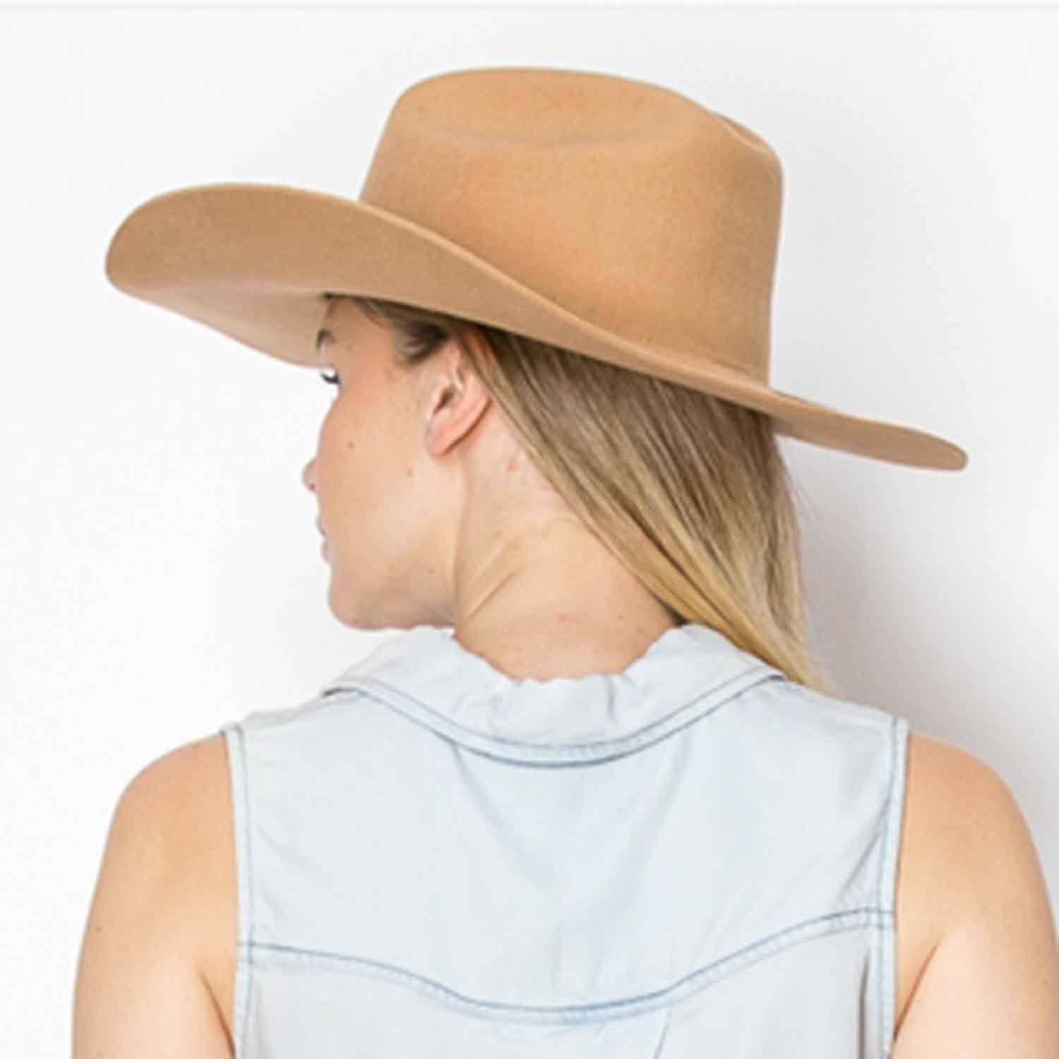 Queens INC - Vente Chapeau de cowboy – femme - Chapeau de cowboy Cattleman classique en laine australienne 29