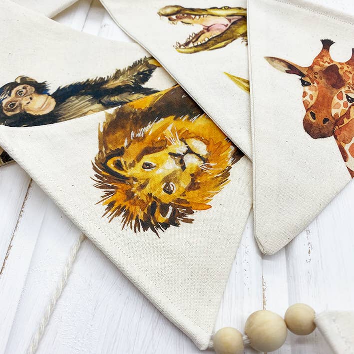 MYWOODYSTYLE – Großhandel Wimpel/Girlande – Wimpelkette, Stoff-Girlande,Wildtiere,WILDLIFE1