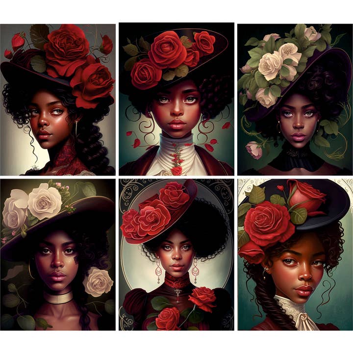 Papiers de riz Black Ladies, 8 x 10,5 pouces (A4) pour la vente par Craft Kreatively