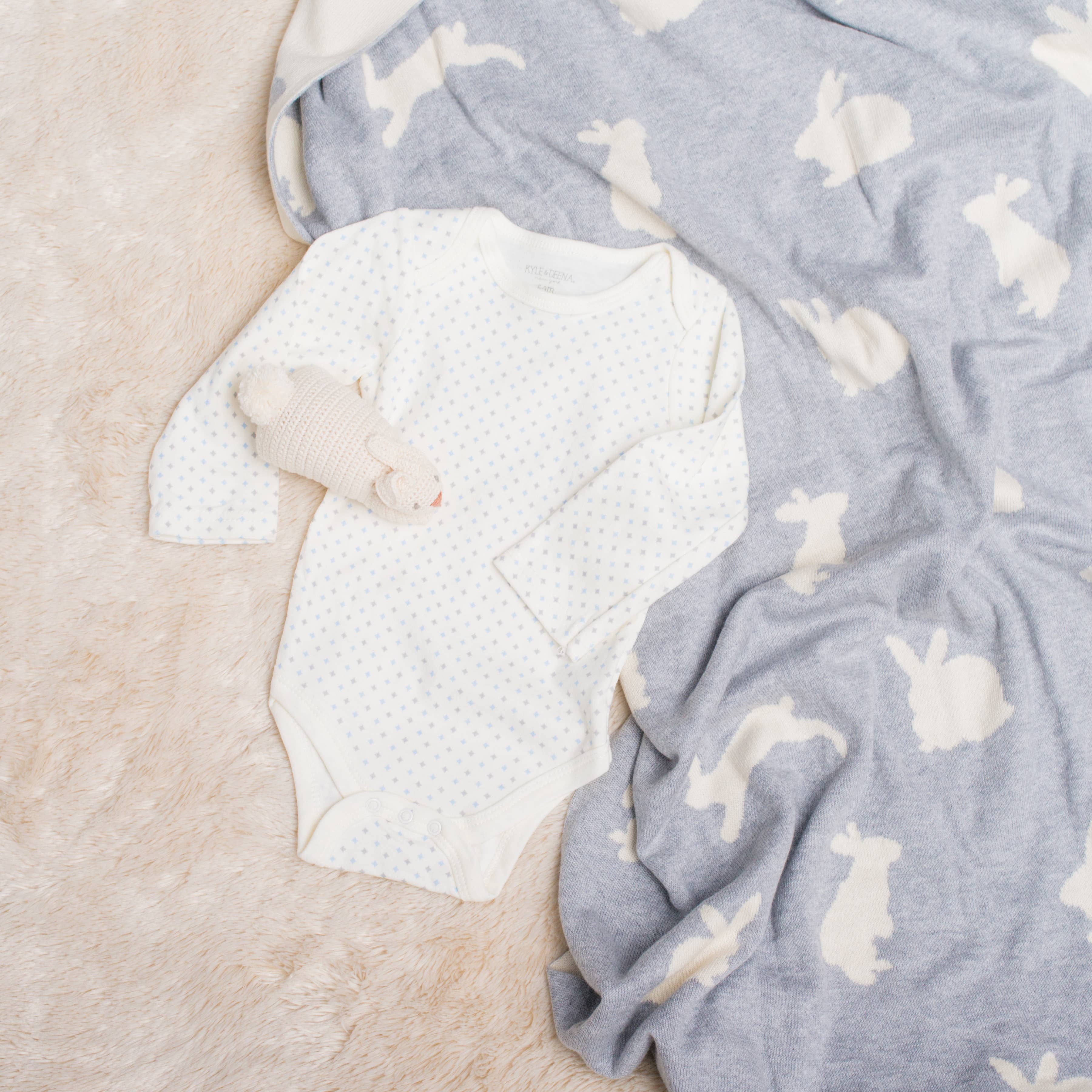 Darzzi - Venta al por mayor Manta de cama - Niños y bebés - Manta de bebé tejida con conejitos3