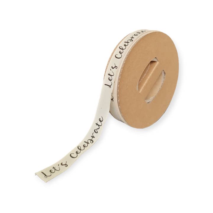 Cotton Ribbon - Let's Celebrate - 15mm x 25m for wholesale by Mini Art Products