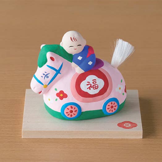 Year of Horse 2026: Lucky Horse and Child by Gangu Kobo for wholesale by wagumi