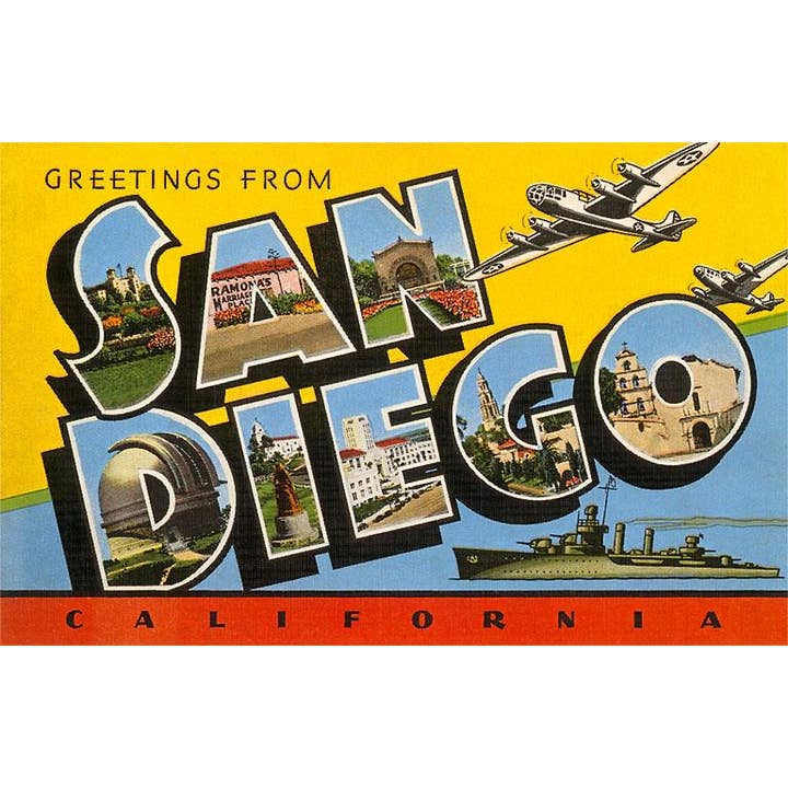 Magnet SD-430 Greetings from San Diego, California for wholesale by Found Image Press