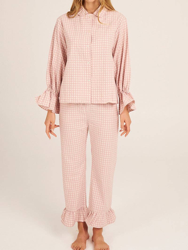 safistyle - Vente Ensemble de vêtements d'intérieur – femme - Ensemble haut et pantalon en vichy3