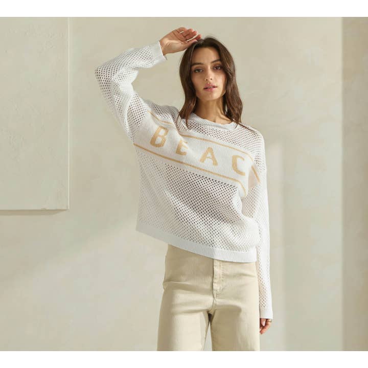 IVORY TAUPE Beach Sweater for wholesale on Faire