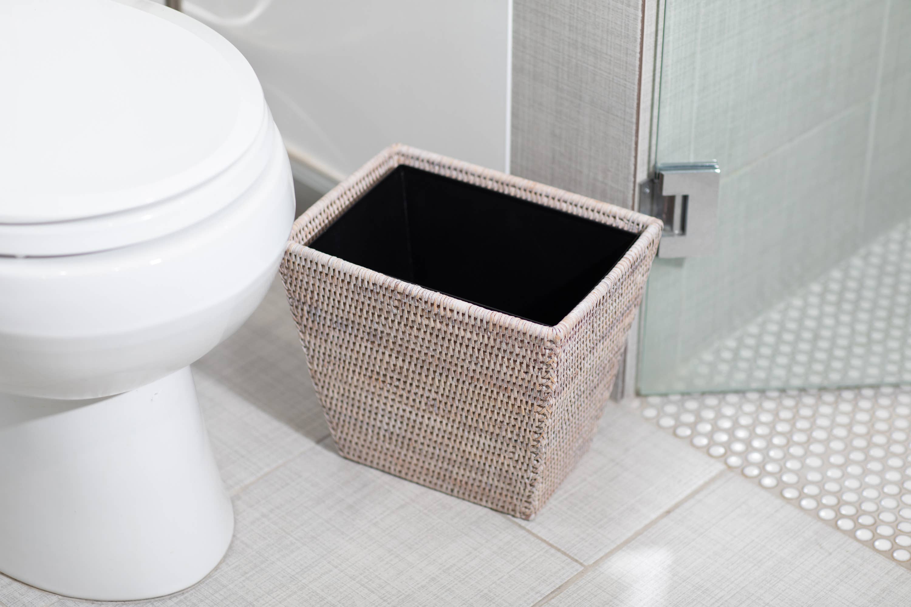 Artifacts Trading Company - Wholesale Trashcan/Trash Bin - Rattan Rectangular Tapered Waste Basket2