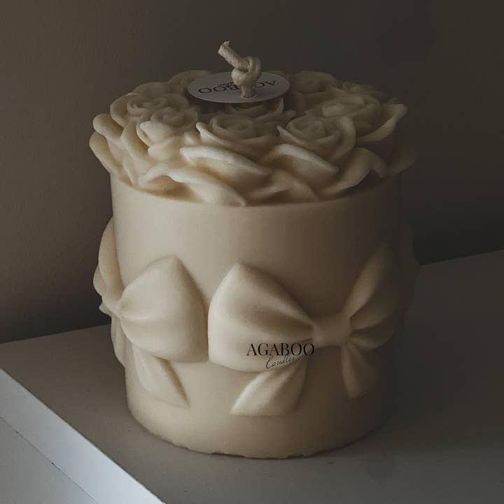 Huge Bowknot Rose Candle for wholesale by Agaboo Candle
