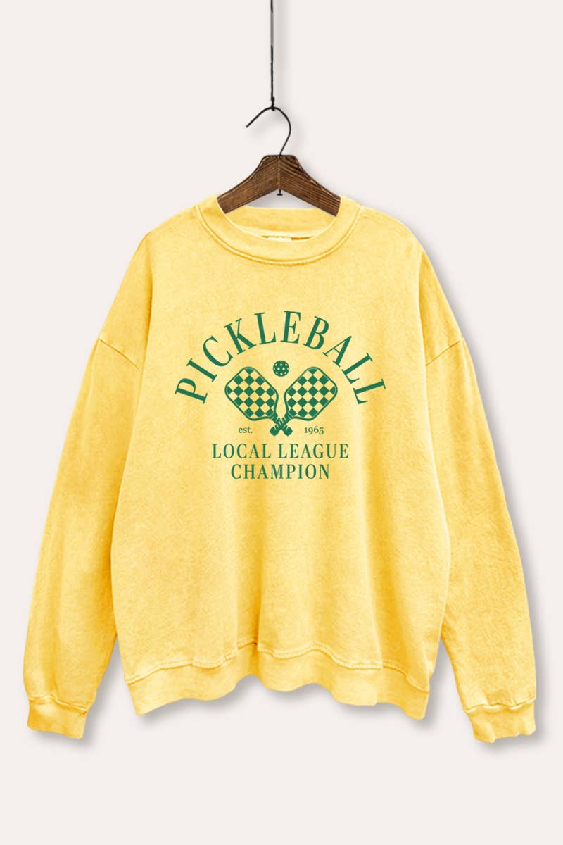 VINTAGE POINT USA - Vente Sweat-shirt à imprimés – femme - SWEATSHIRT DÉLAVÉ MINÉRAL AVEC GRAPHISME DE CHAMPION DE PICKLEBALL7