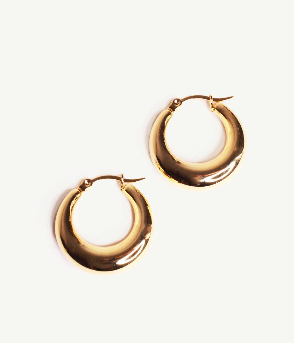 Caprice Paris - Wholesale Hoop Earrings - Junon Gold Small Hoops | Handmade jewelry in France5