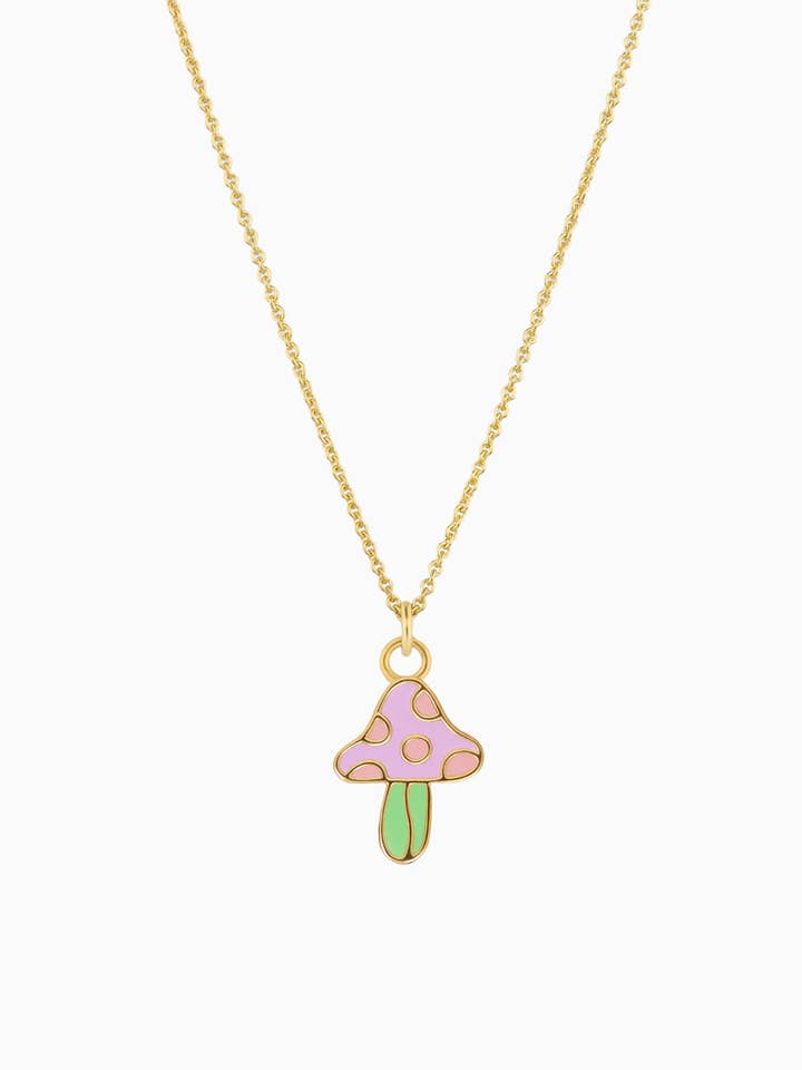 Collier champignon en vermeil doré pour la vente par paeoni colors