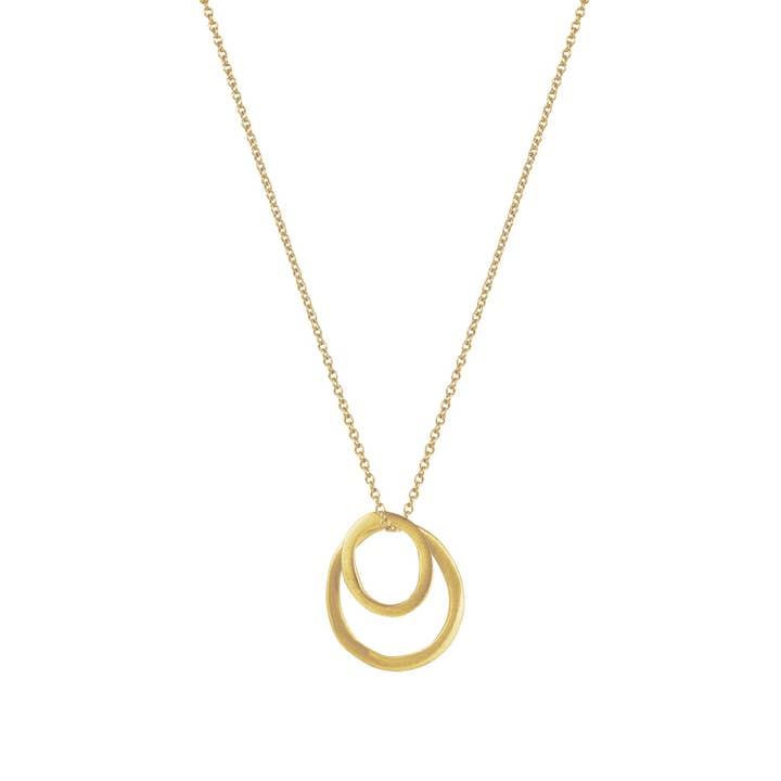 Philippa Roberts - Wholesale Pendant/Charm Necklace - Two Small Ovals Necklace in Silver or Vermeil