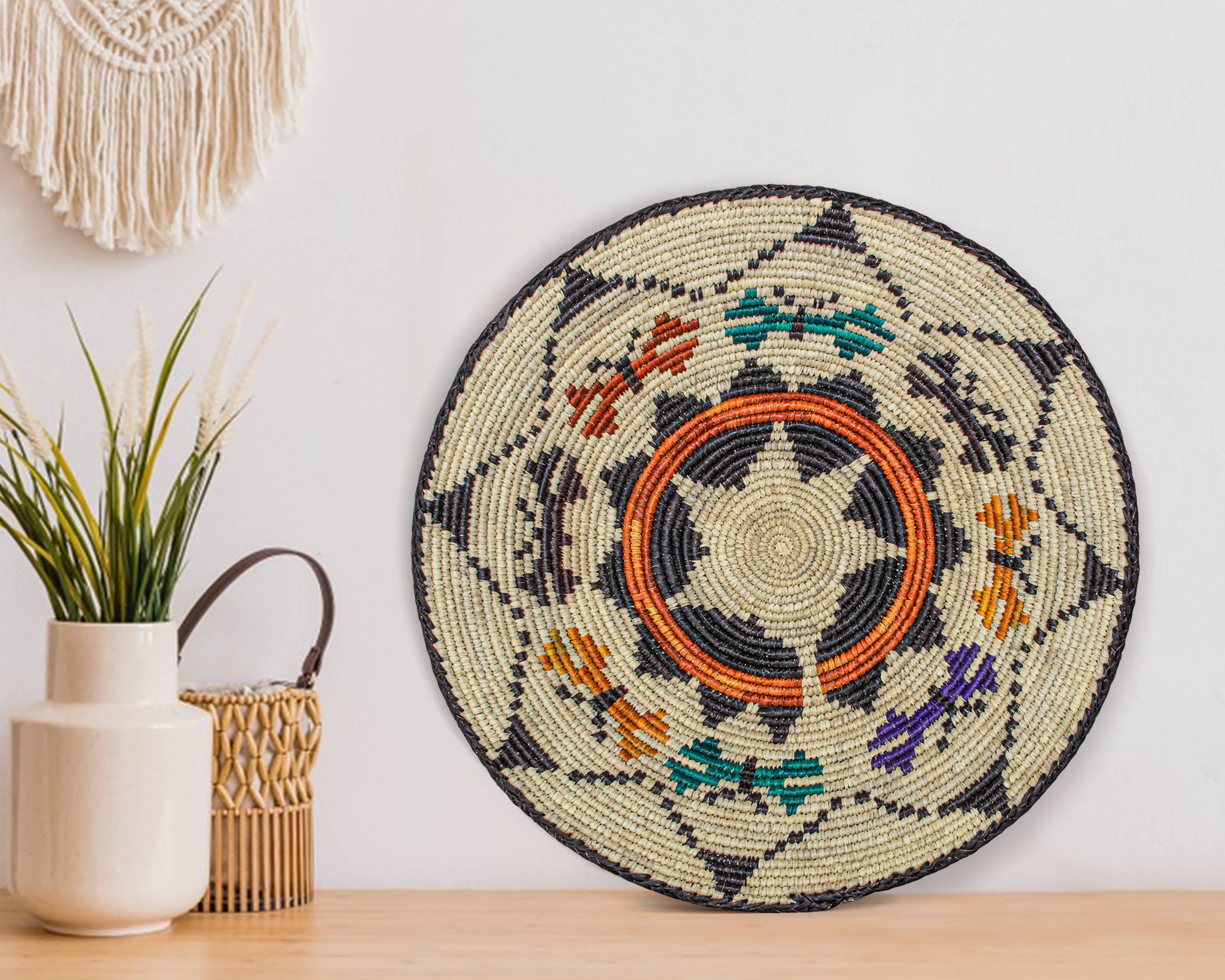 ArtisanalEmporiumLLC - Wholesale Wall Accent - 14" Handwoven Dancing Butterflies Bowl for Wall Basket Decor