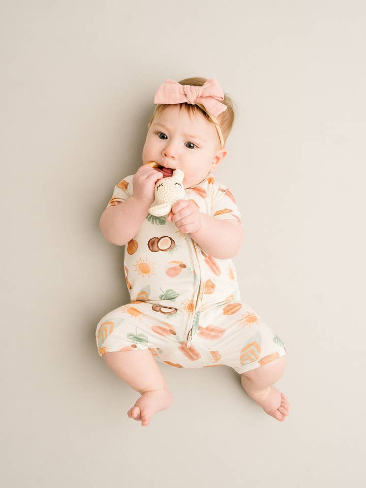Little One Shop - Wholesale Jumpsuit - Baby - Seaside Stroll Bamboo Short Romper