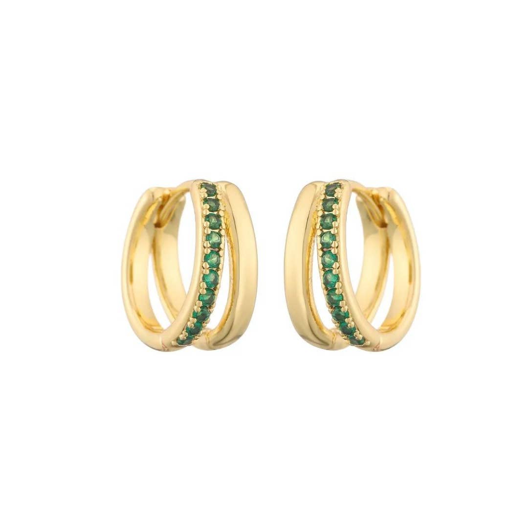 Rosies - Wholesale Hoop Earrings - Elena hoops green