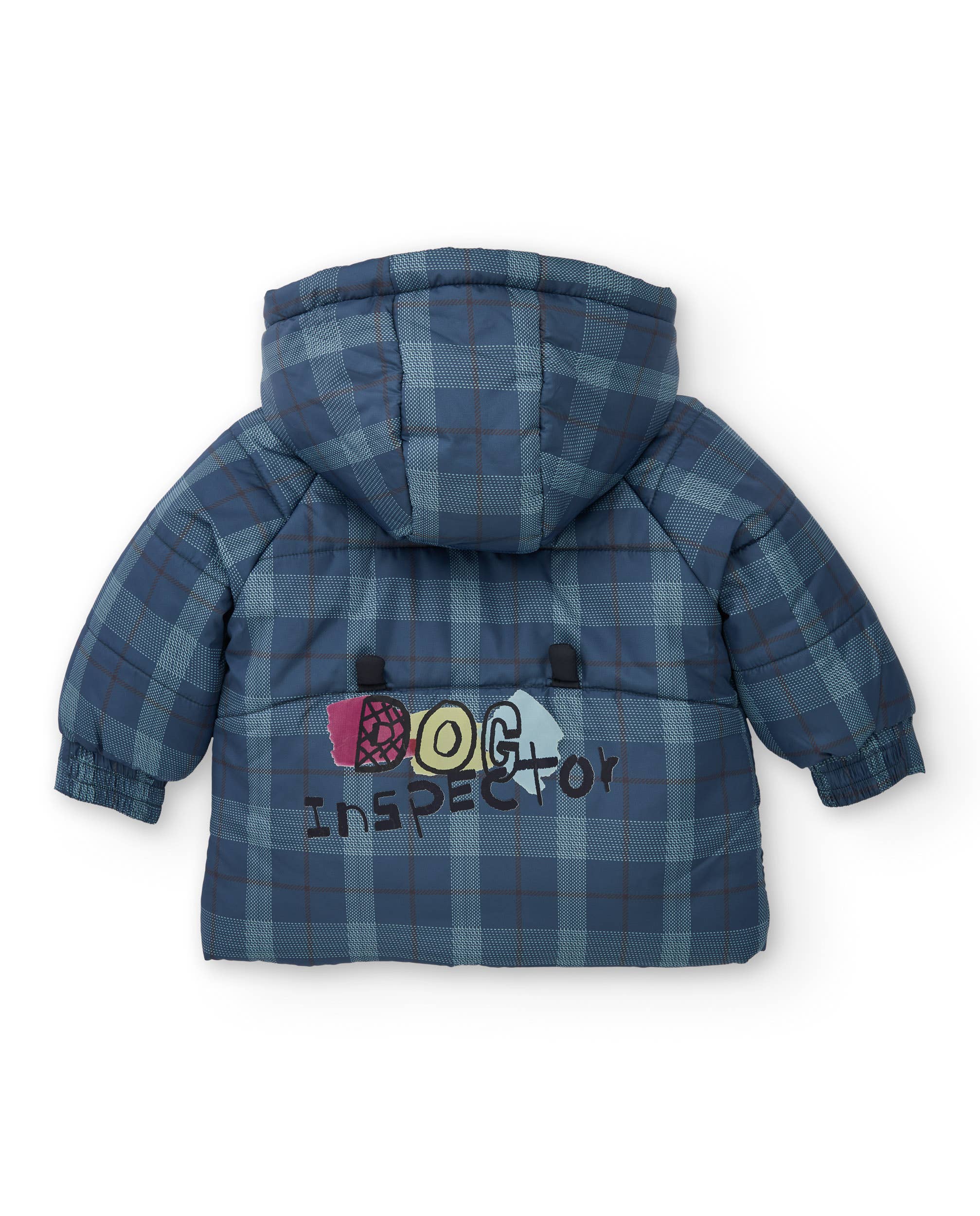 tuc tuc - Wholesale Parka - Kids - Navy blue parka for boy with checks and embroidered text1