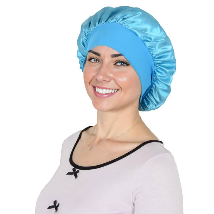 AK Brand - Wholesale Sleep cap / bonnet – women's - Satin Sleep Bonnet Wide Band Hair Protection Curly Hair9