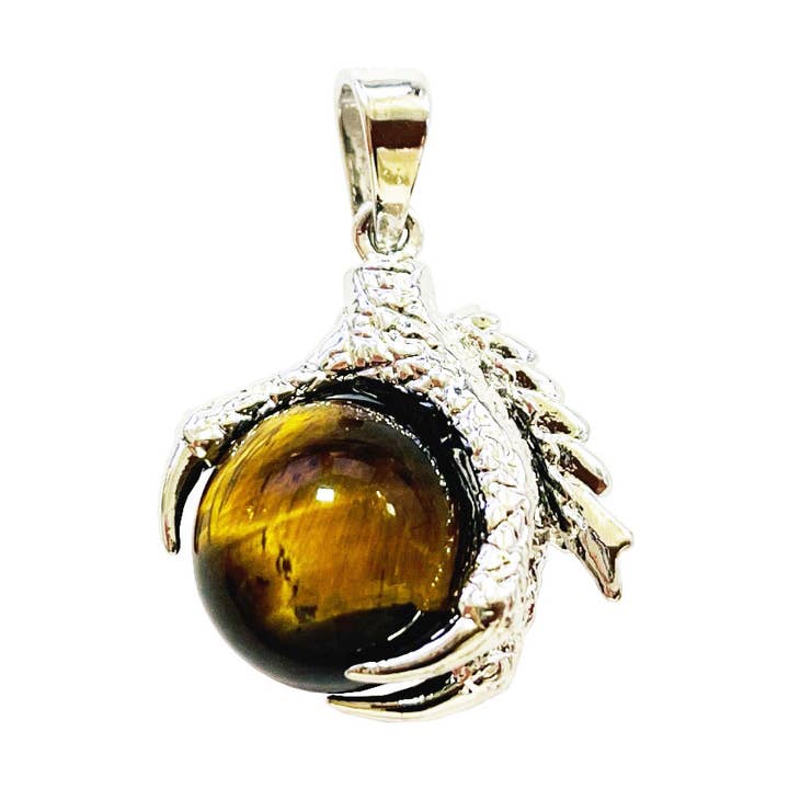 France Mineraux - Wholesale Individual Charm/Pendant - Tiger's Eye Dragon Hand Pendant0