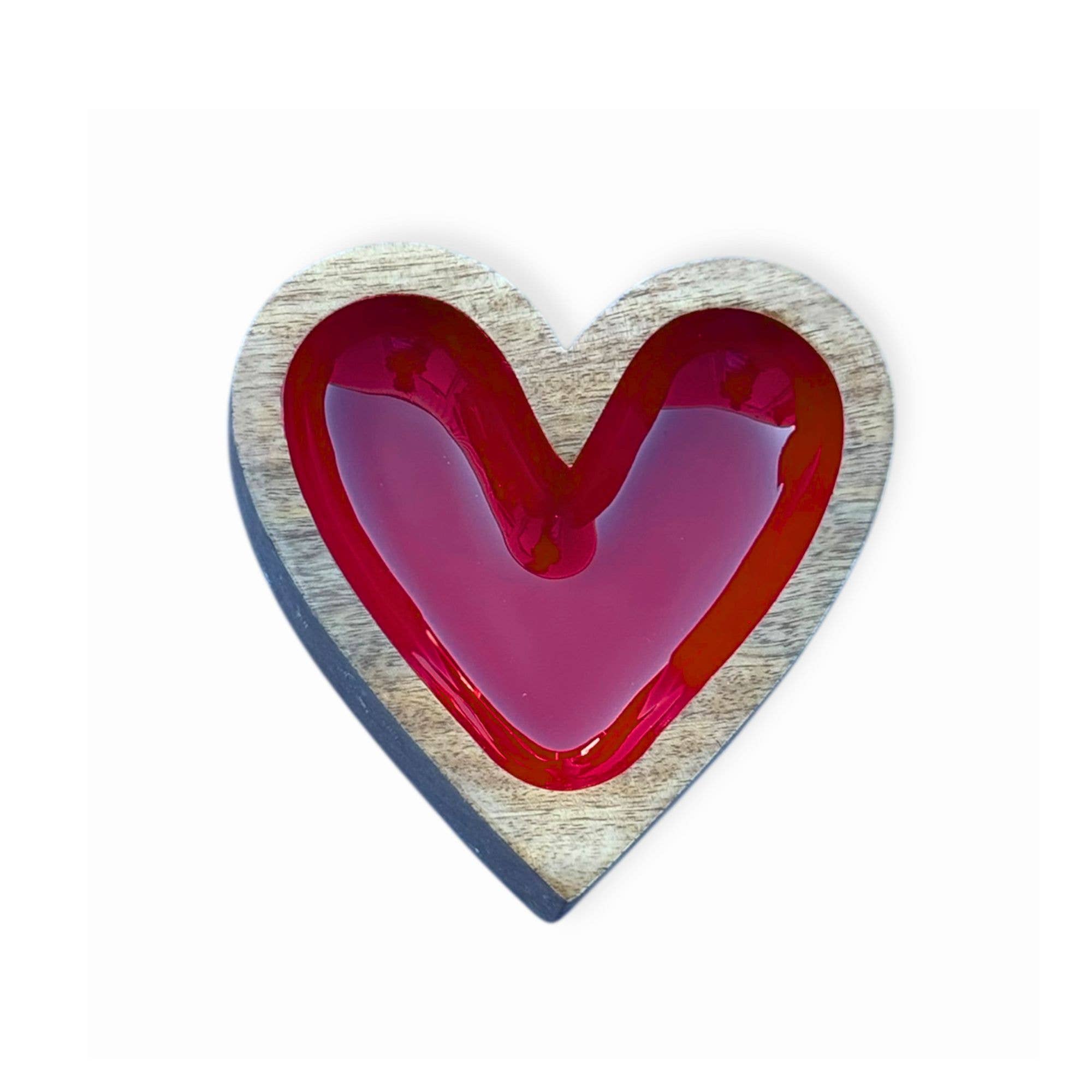 My Casita - Wholesale Decorative Tray - 5" Red Heart Jewelry Holder H-82 (case of 3) PREORDER1