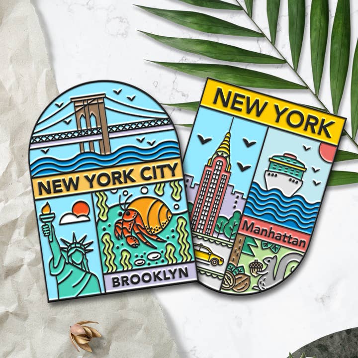 BigZoo Store - Vendita all'ingrosso Spilla da bavero - Spilla in smalto di New York - New York Brooklyn1