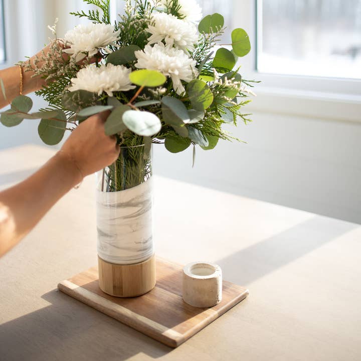 Lynn & Liana Designs - Wholesale Vase - NEW!!! Resin Accented Vase with Bamboo Base (NO TARIFFS)13