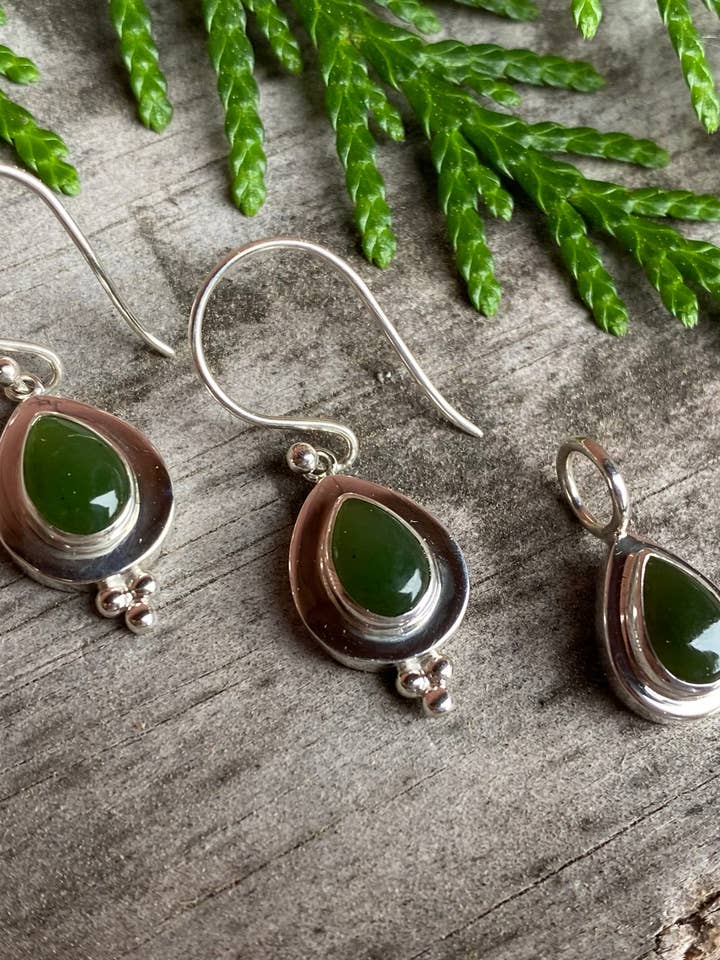 Jade Drop Dots Earrings for wholesale by Ivory Jacks