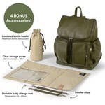 OiOi - Wholesale Diaper Bag - Baby - Signature Nappy Backpack - Olive Vegan Leather4