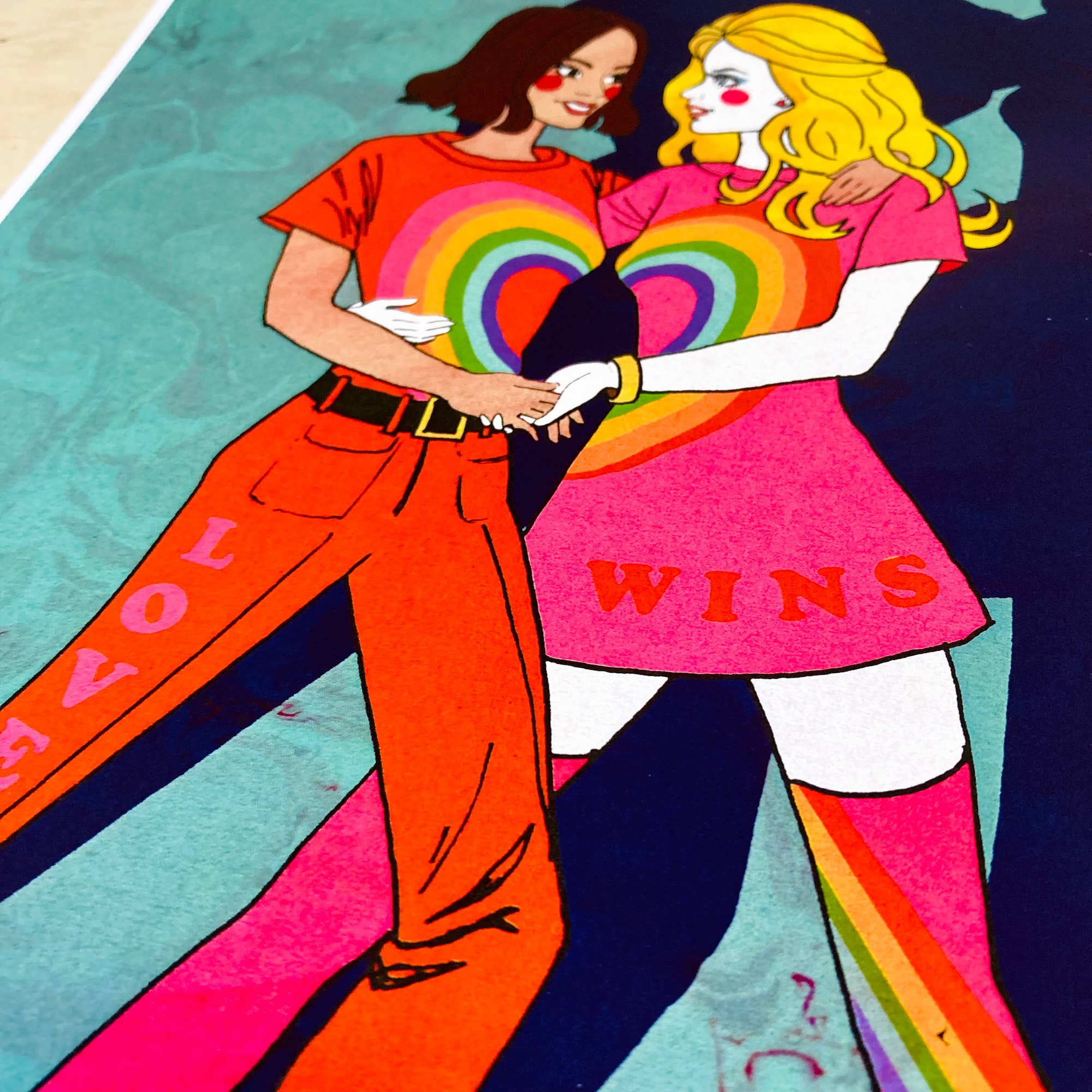 Esther Sketch - Wholesale Art Print - Groovy Pride Dolls Illustrated 8.5"x11" Barbie Art Print3