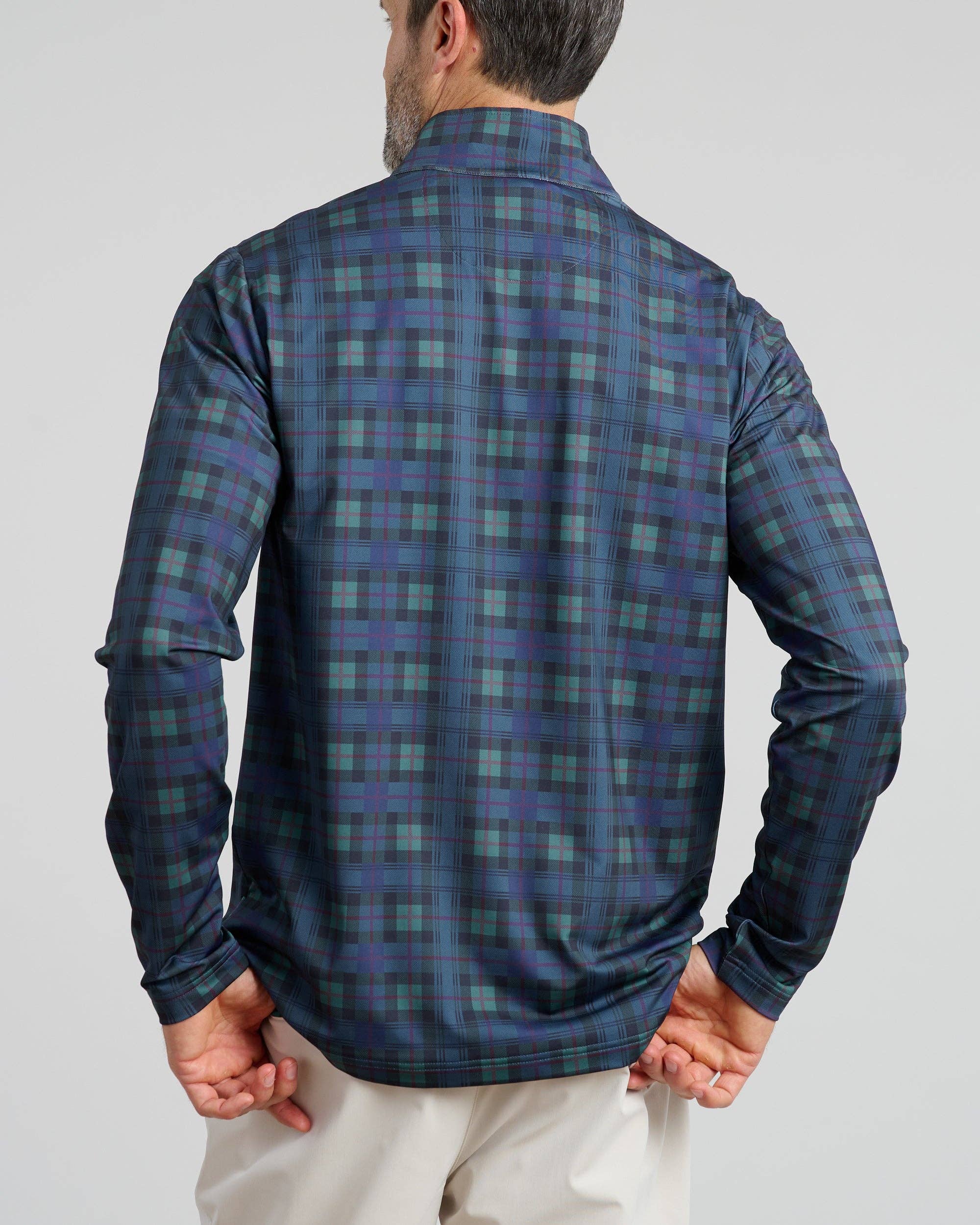 Dark Tartan Men's Chip Shot Pullover for wholesale on Faire5