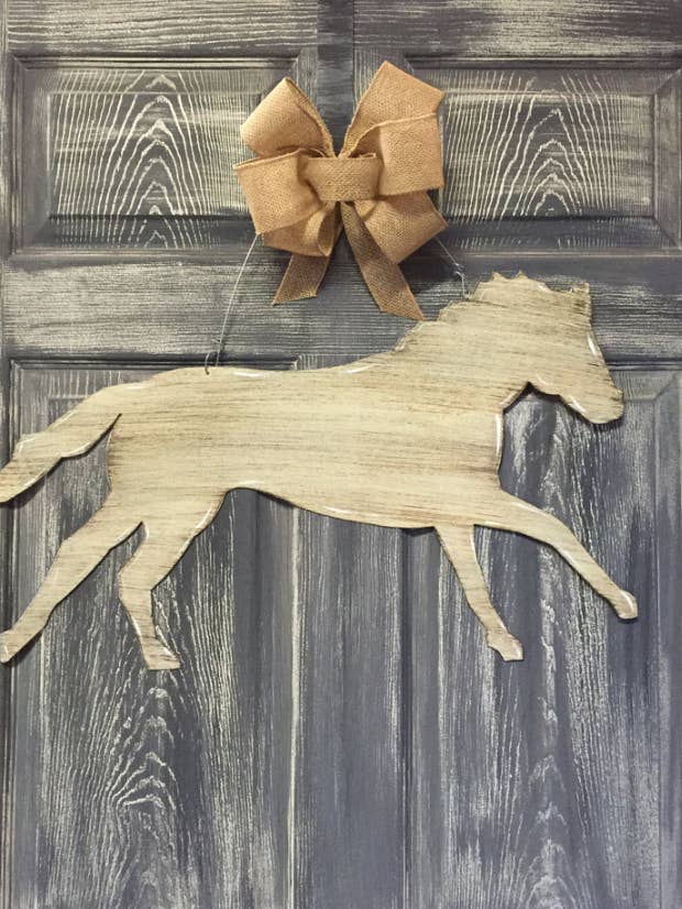 Racing Horse Door Hanger for wholesale by Steel Southern Designs