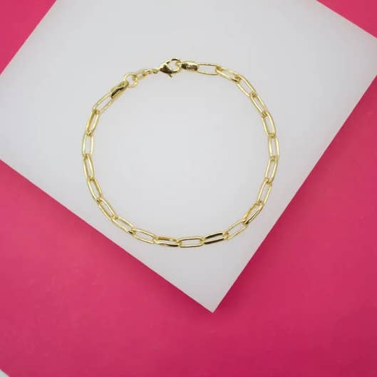18K guld fylld 3mm gem klipp länk armband för wholesale av MIA Jewelry