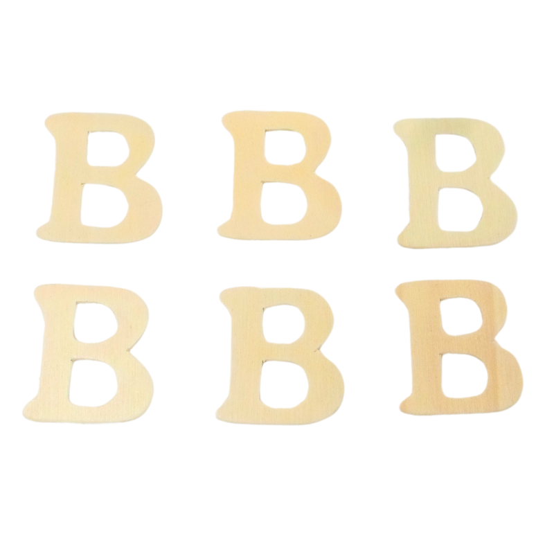 Atiladecor, Artesanato Lda - Wholesale Craft Supplies - Pack 6 Letters B In Wood 4Cm - U.V. 3Pack1