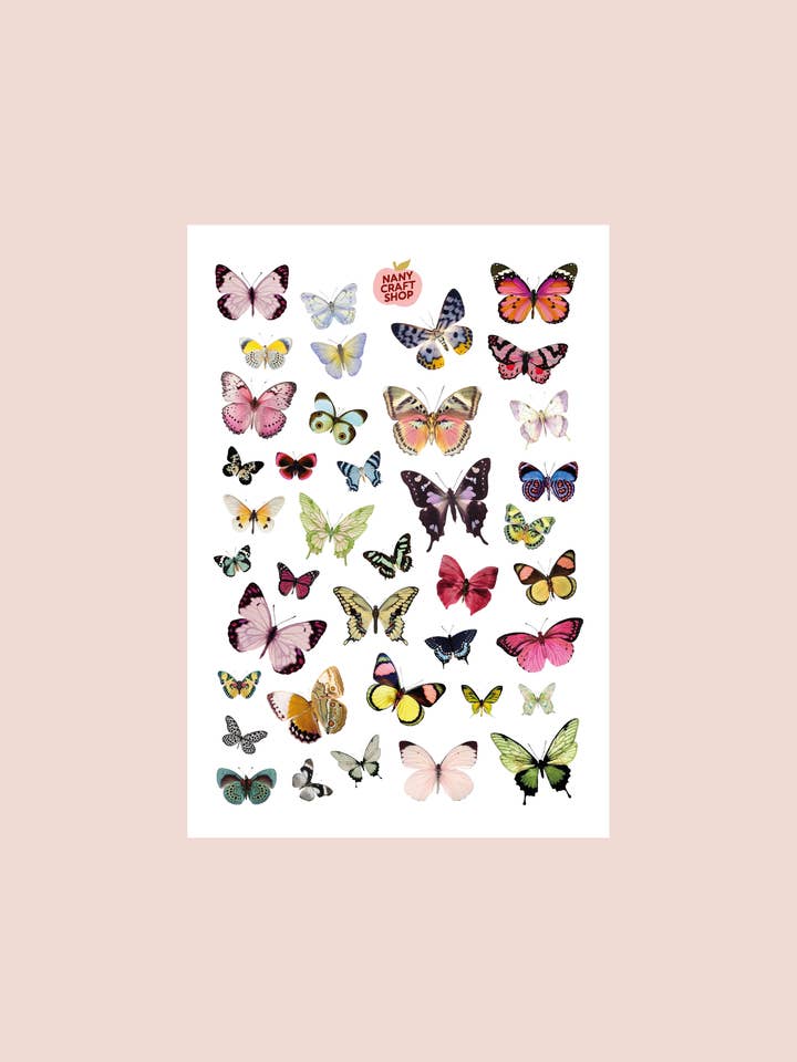 A5 butterfly sticker sheet 🦋 for wholesale by Nany Craft Shop