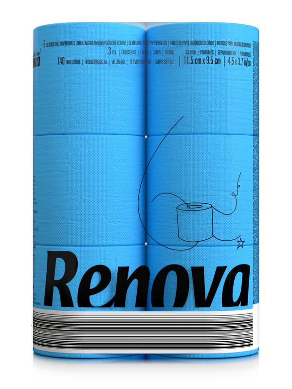 Toilet Paper Renova Blue 
6 Rolls for wholesale by Renova