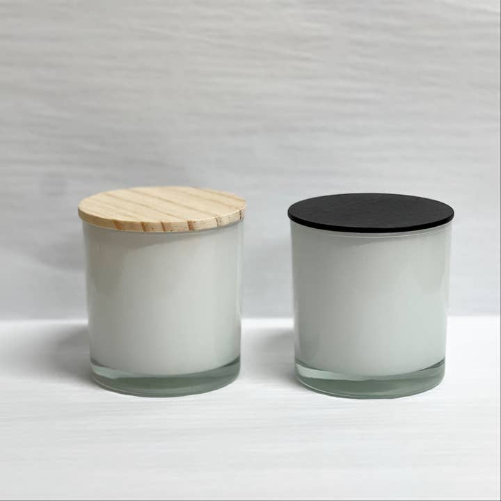 Dreamy Gallery Candle Co - Wholesale Candle Holder - Wood Lids /Set of 12/ Black Wood Lid/ Natural Wood Lid