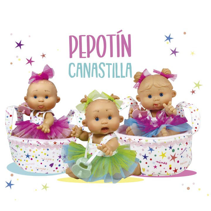Nines Artesanals d'Onil Dolls - Wholesale Doll - Kids - ORIGINAL PEPOTIN DOLL BASKET 10UN