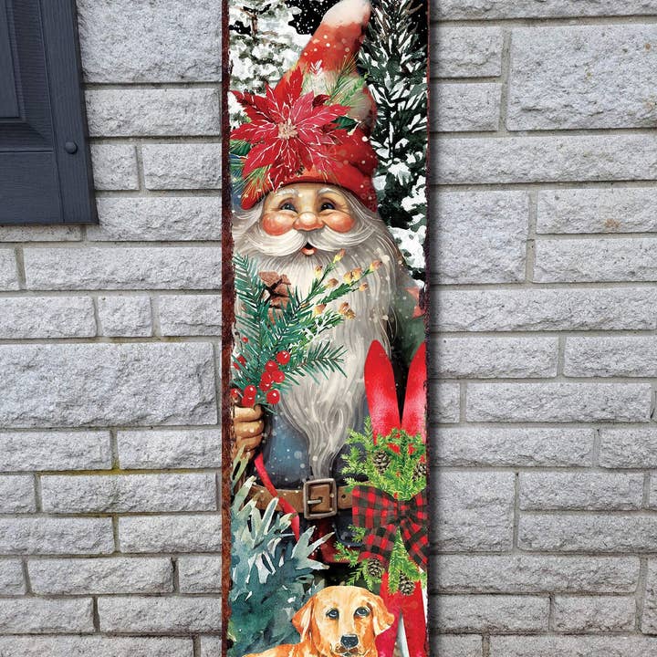 TX USA Corporation - Wholesale Christmas Decoration - 36in Vintage Gnome Christmas Porch Sign - Front Porch Christmas Welcome Sign, Vintage Christmas Decoration, Modern Farmhouse Entryway Board