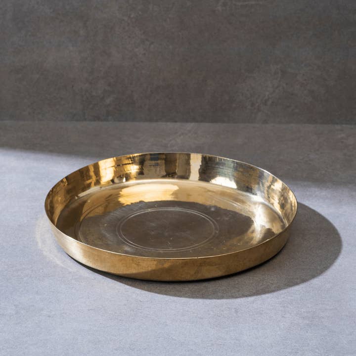 P-TAL - Wholesale Decorative Plate/Dish/Bowl - Bronze high hipped plate (Thaali)