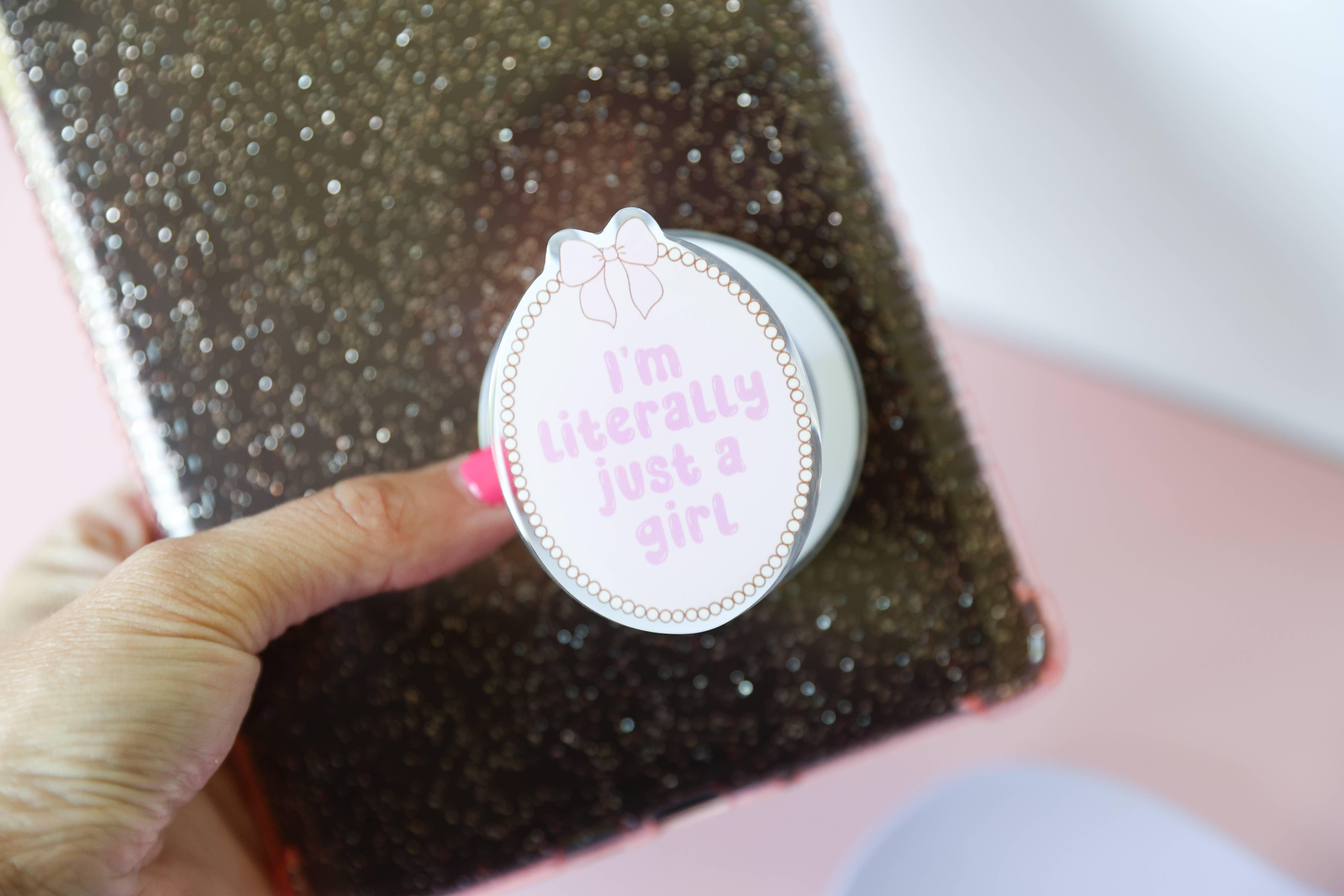 The Blush Hut - Wholesale Phone Grip - I’m Literally Just a Girl Kindle Grip – Book Lover Gift1