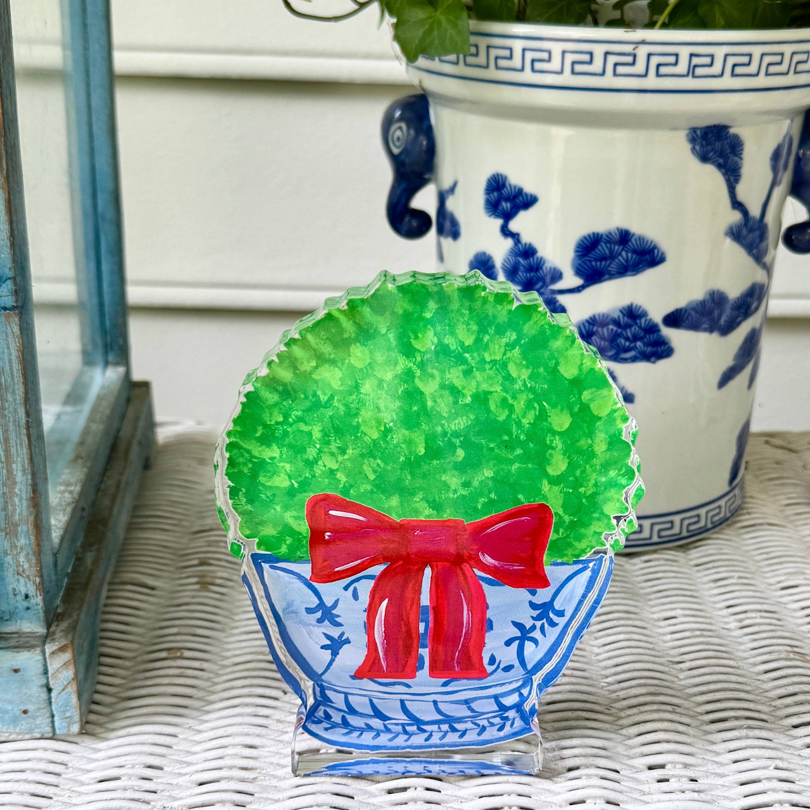 Lemondaisy Design - Wholesale Christmas Decoration - Acrylic Block Chinoiserie Christmas Boxwood6