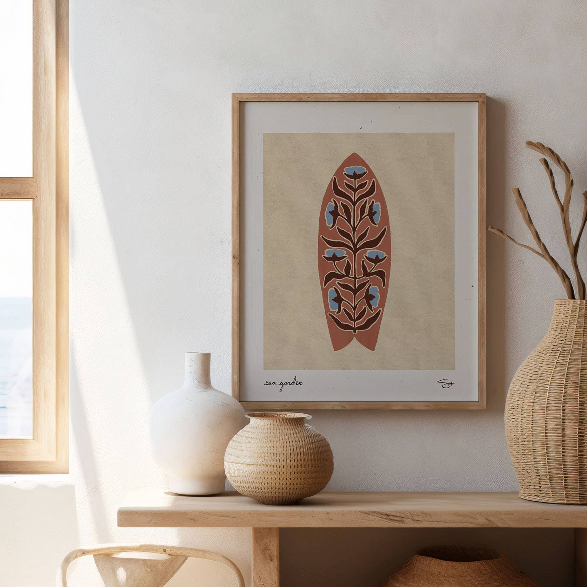 Mid Tide Design - Wholesale Art Print - Surf Garden 2 | Surfboard Print3
