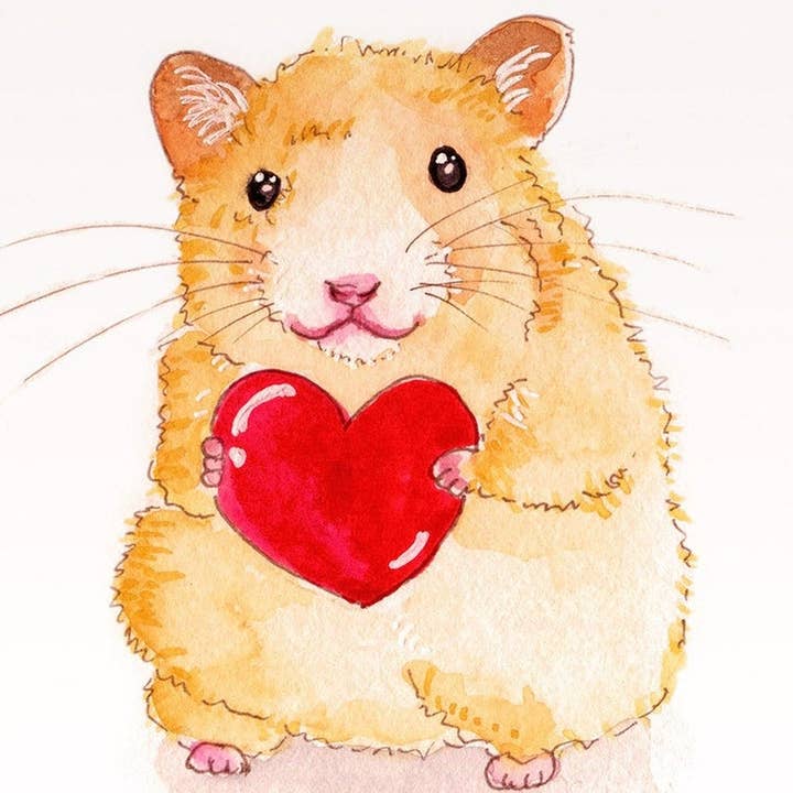 Liyana Studio - Wholesale Valentine's Day Card - Hamster Heart love - Valentines Day Card